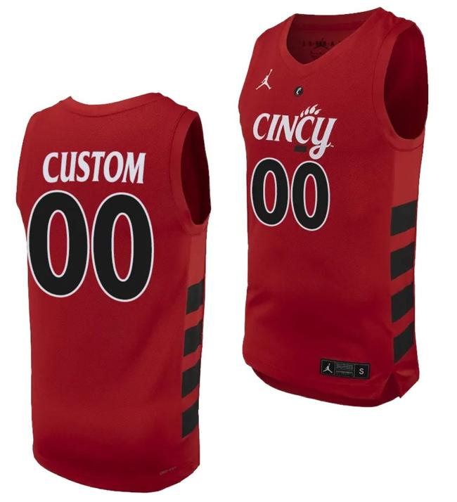 Men's Customized Cincinnati Bearcats Jersey Name and Number College Basketball Replica 2023-24 Red