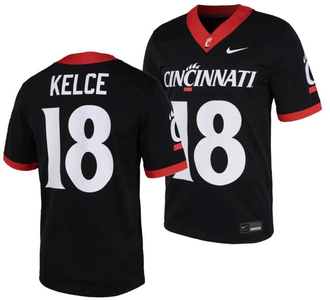 Men's Cincinnati Bearcats Travis Kelce Jersey #18 Black 2023 Replica College Football