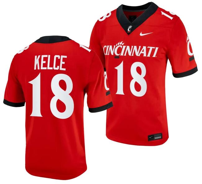 Men's Cincinnati Bearcats Travis Kelce Jersey #18 Red 2023 Alternate College Football