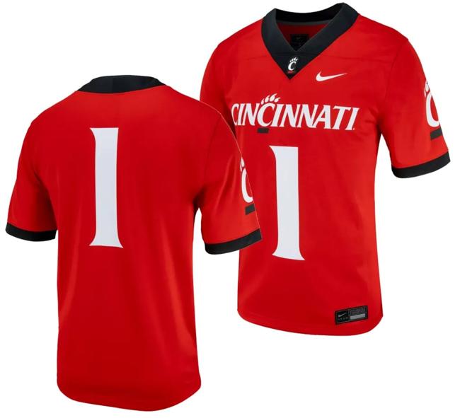 Men's Cincinnati Bearcats Jersey #1 Red 2023 Alternate College Football