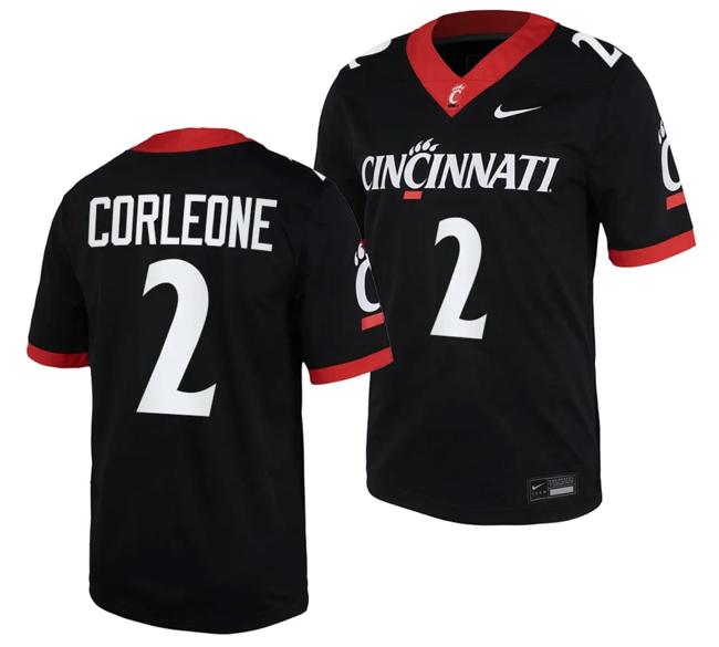 Men's Cincinnati Bearcats Dontay Corleone Jersey #2 Black 2023 Replica College Football