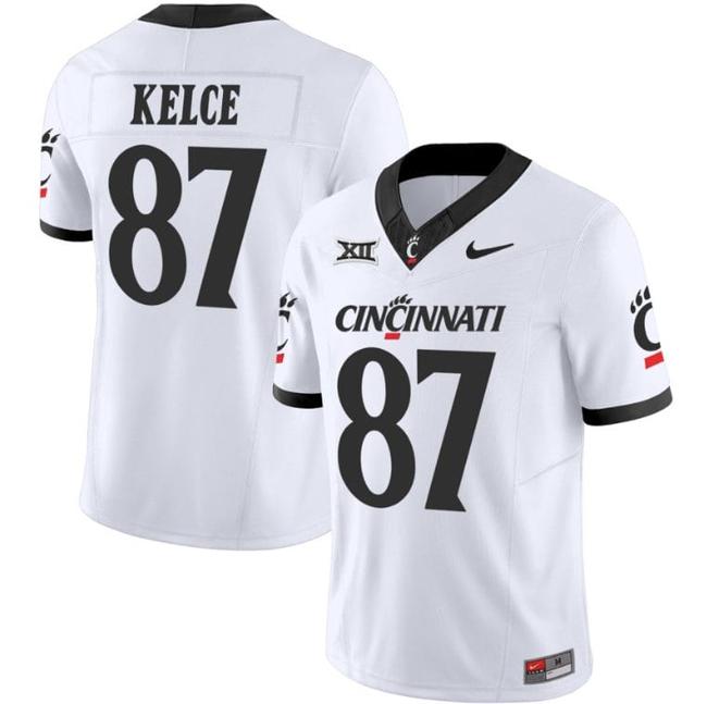 Men's Travis Kelce Jersey #87 Cincinnati Bearcats Vapor Limited College Football All Stitched White