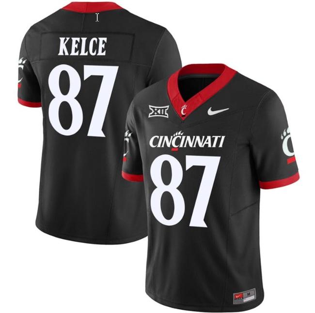 Men's Travis Kelce Jersey #87 Cincinnati Bearcats Vapor Limited College Football All Stitched Black