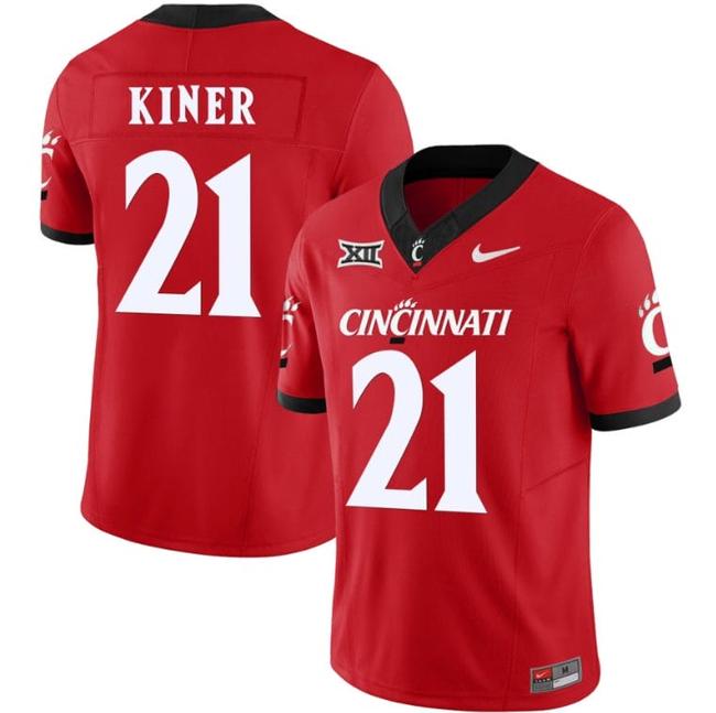 Men's Corey Kiner Jersey #21 Cincinnati Bearcats Vapor Limited College Football All Stitched Red