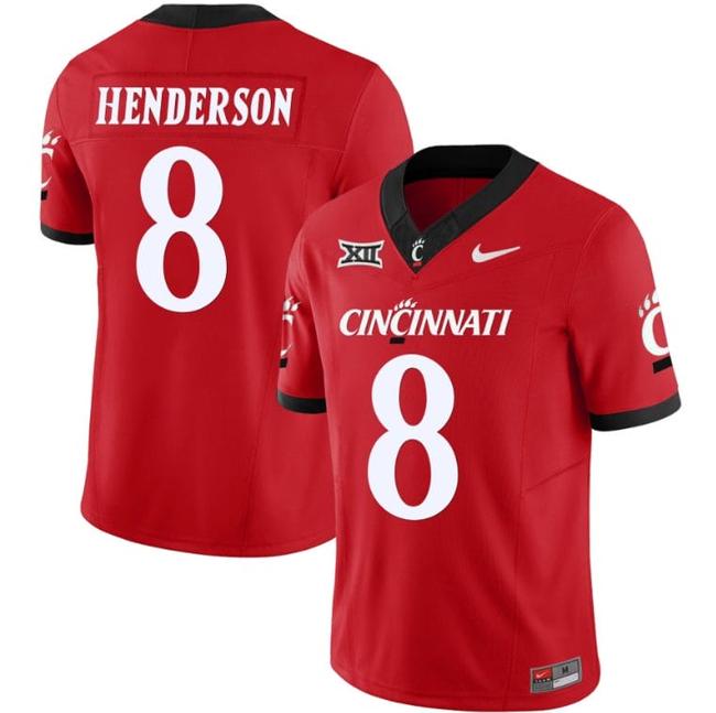 Men's Xzavier Henderson Jersey #8 Cincinnati Bearcats Vapor Limited College Football All Stitched Red