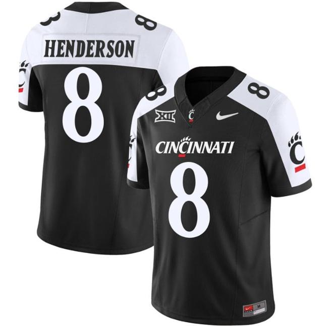 Men's Xzavier Henderson Jersey #8 Cincinnati Bearcats Vapor Limited College Football All Stitched Black Alternate