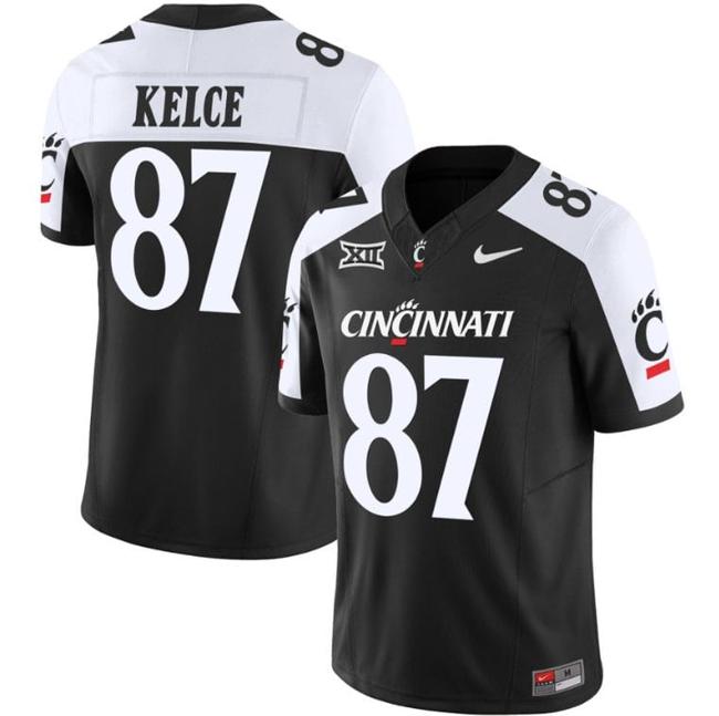 Men's Travis Kelce Jersey #87 Cincinnati Bearcats Vapor Limited College Football All Stitched Black Alternate