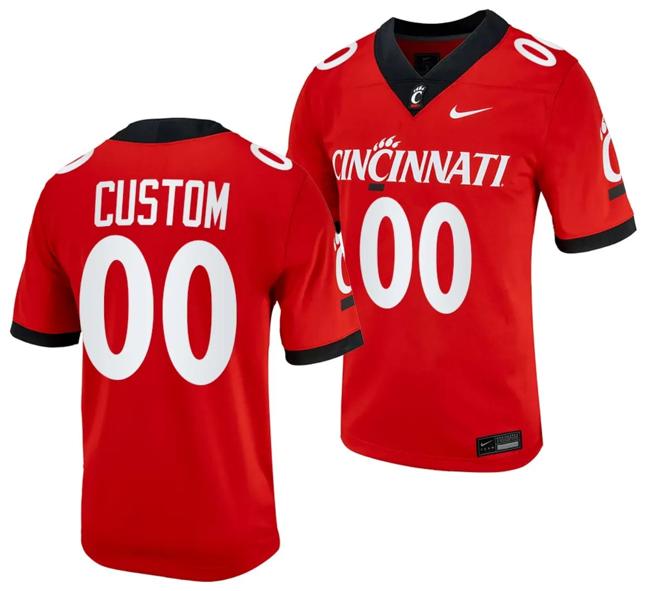 Men's Customized Cincinnati Bearcats Jersey Name and Number Red 2023 Alternate College Football