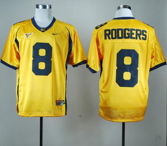 Men's California Golden Bears #8 Aaron Rodgers NCAA Football Jersey Yellow