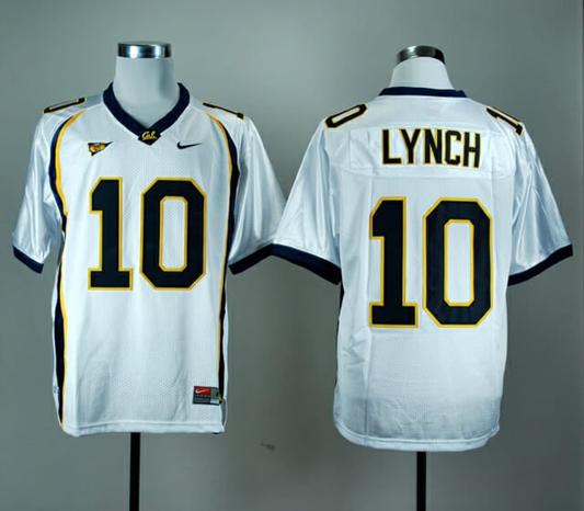 Men's California Golden Bears #10 Marshawn Lynch Football Jersey White