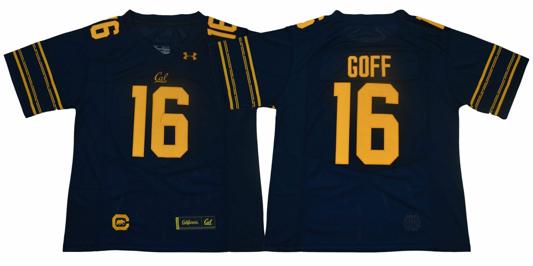 Men's California Golden Bears #16 Jared Goff Football Jersey Deep Blue Under Armour