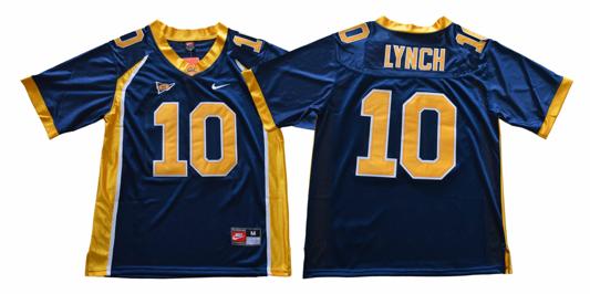 Men's California Golden Bears #10 Marshawn Lynch Football Jersey Blue With Patch