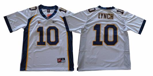 Men's California Golden Bears #10 Marshawn Lynch Football Jersey White With Patch