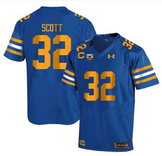 Men's Cal Bears Daniel Scott Jersey #32 College Football 2023 Stitched Royal