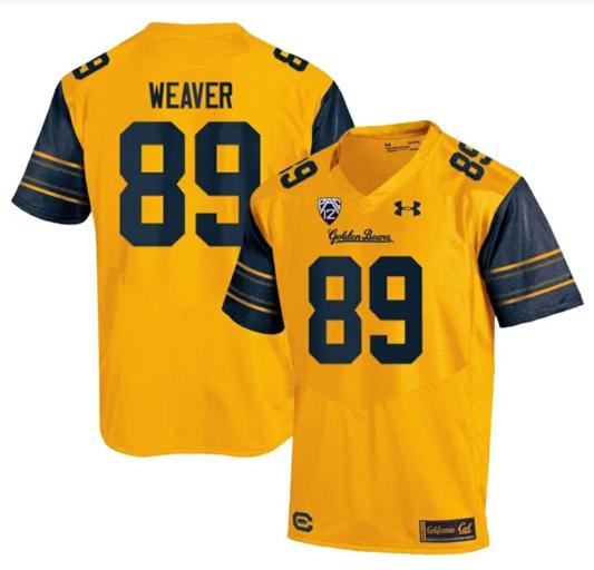 Men's Cal Bears Evan Weaver Jersey #89 College Football 2023 Stitched Gold