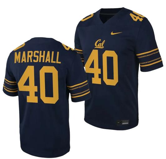 Men's Cal Bears NIL Ben Marshall Jersey #40 College Football Game 2023 Black