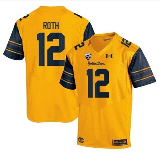 Men's Cal Bears Joe Roth Jersey #12 College Football 2023 Stitched Gold