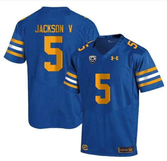 Men's Cal Bears Jackson V Jersey #5 College Football 2023 Stitched Royal