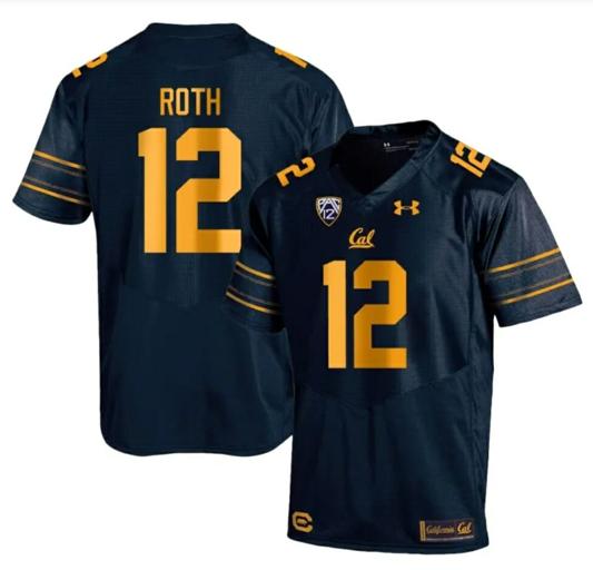 Men's Cal Bears Joe Roth Jersey #12 College Football 2023 Stitched Navy