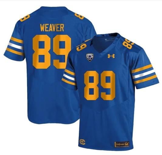 Men's Cal Bears Evan Weaver Jersey #89 College Football 2023 Stitched Royal