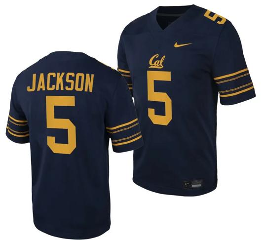 Men's Cal Bears NIL Sam Jackson Jersey #5 College Football Game 2023 Black