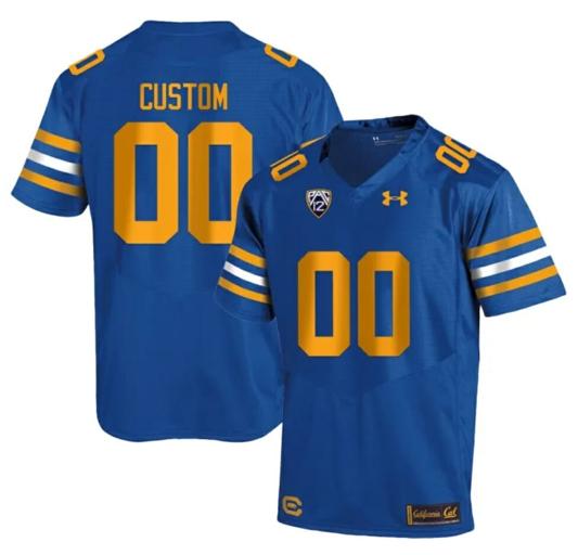 Men's Customized California Golden Bears Jersey Name and Number College Football 2023 Stitched Royal