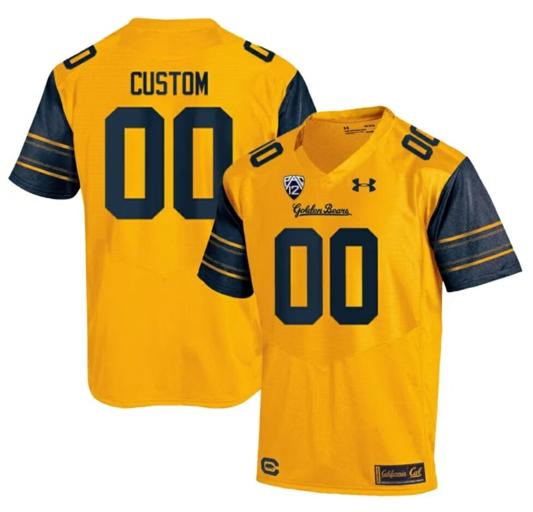 Men's Customized California Golden Bears Jersey Name and Number College Football 2023 Stitched Gold