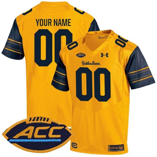 Men's Customized California Golden Bears Jersey Name and Number College Football Gold Alternate Game All Stitched