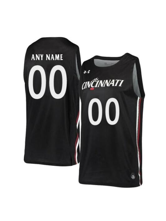 Men's Customized Cincinnati Bearcats Basketball Jersey College Name and Number Black Retro