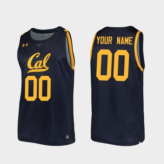 Men's Customized Name Number California Golden Bears Navy Replica College Basketball Jersey