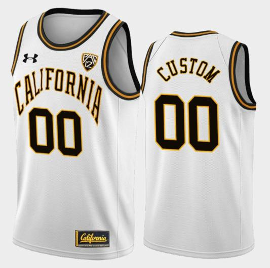 Men's Customized California Golden Bears Jersey Name and Number College Basketball Throwback White