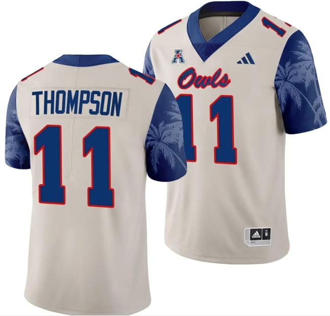 Men's FAU Florida Atlantic Owls Casey Thompson Jersey #11 Alternate Football Game Sand 2023