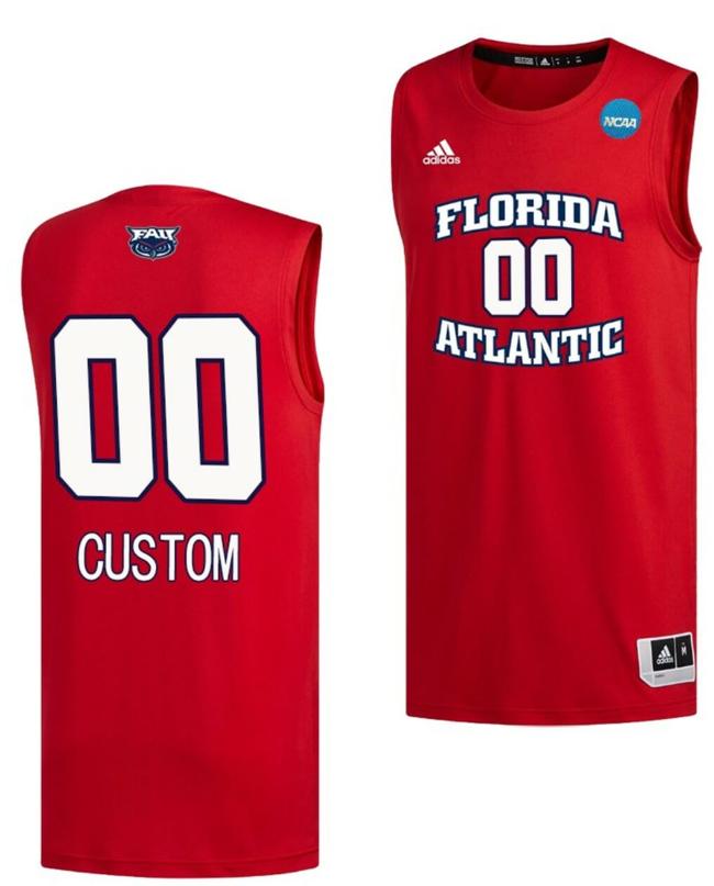 Men's Custom FAU Florida Atlantic Owls Jersey Name And Number Basketball 2023 NCAA March Madness Red