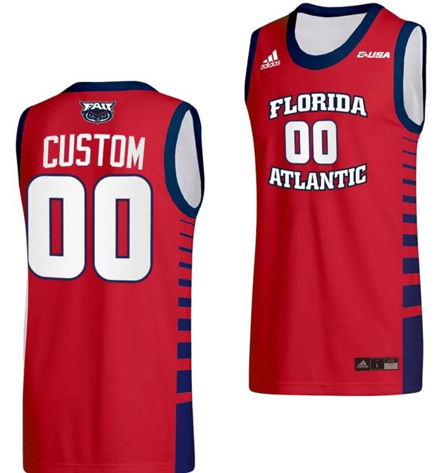 Men's Custom FAU Florida Atlantic Owls Jersey Name and Number College Basketball Replica Red