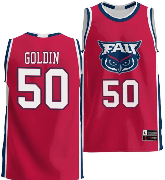 Men's ladislav Goldin Jersey #50 FAU Florida Atlantic Owls NIL College Basketball Lightweight Red