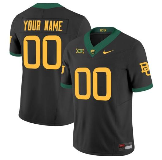 Men's Nike Customized Baylor Bears Jersey Name and Number Vapor Limited College Football All Stitched Black