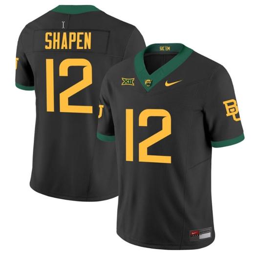 Men's Nike Blake Shapen Jersey #12 Baylor Bears Vapor Limited College Football Black