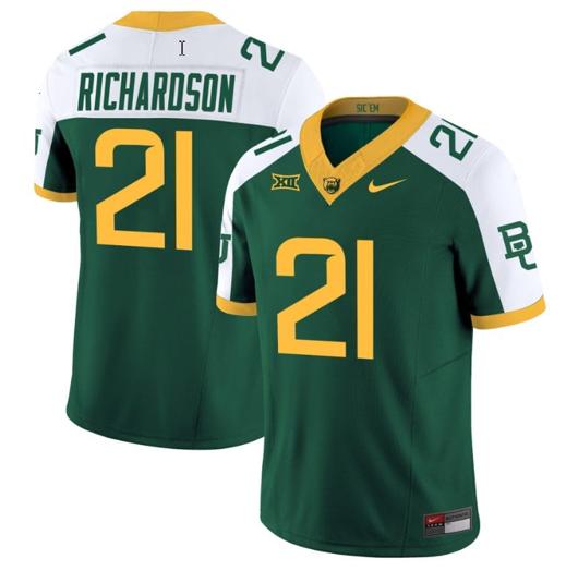 Men's Nike Dominic Richardson Jersey #21 Baylor Bears Vapor Limited College Football All Stitched Green Alternate