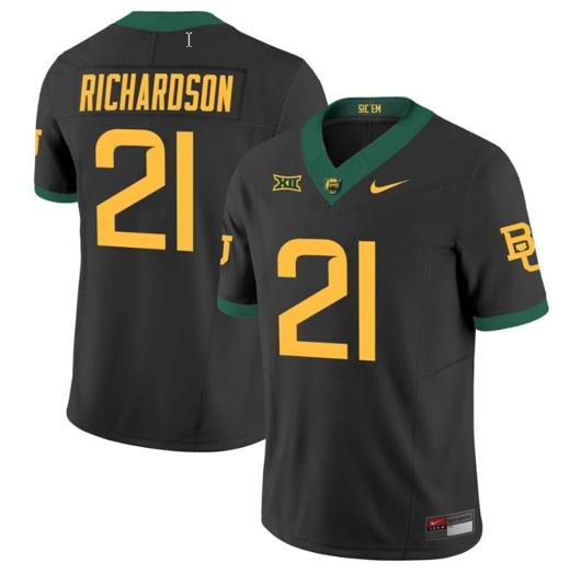 Men's Nike Dominic Richardson Jersey #21 Baylor Bears Vapor Limited College Football All Stitched Black