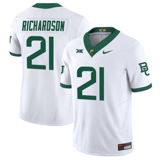 Men's Nike Dominic Richardson Jersey #21 Baylor Bears Vapor Limited College Football All Stitched White