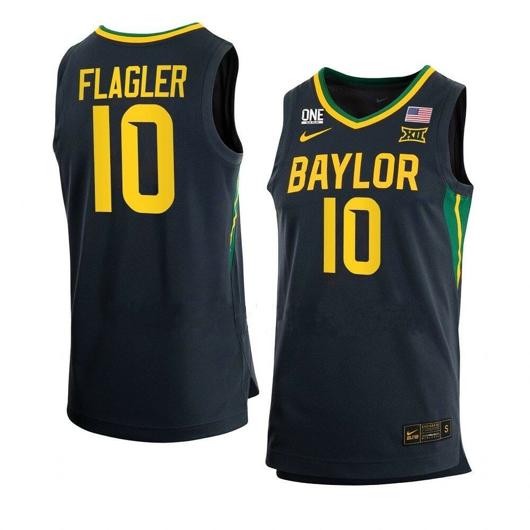 Men's Nike #10 Adam Flagler Jersey Baylor Bears College Basketball Jerseys Anthracite