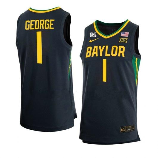 Men's Nike #1 Keyonte George Jersey Baylor Bears College Basketball Jerseys Black