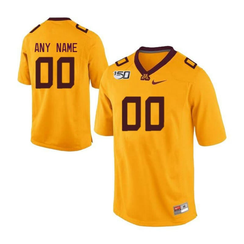 Men's Nike Custom Minnesota Golden Gophers Jersey Name Number Football Gold