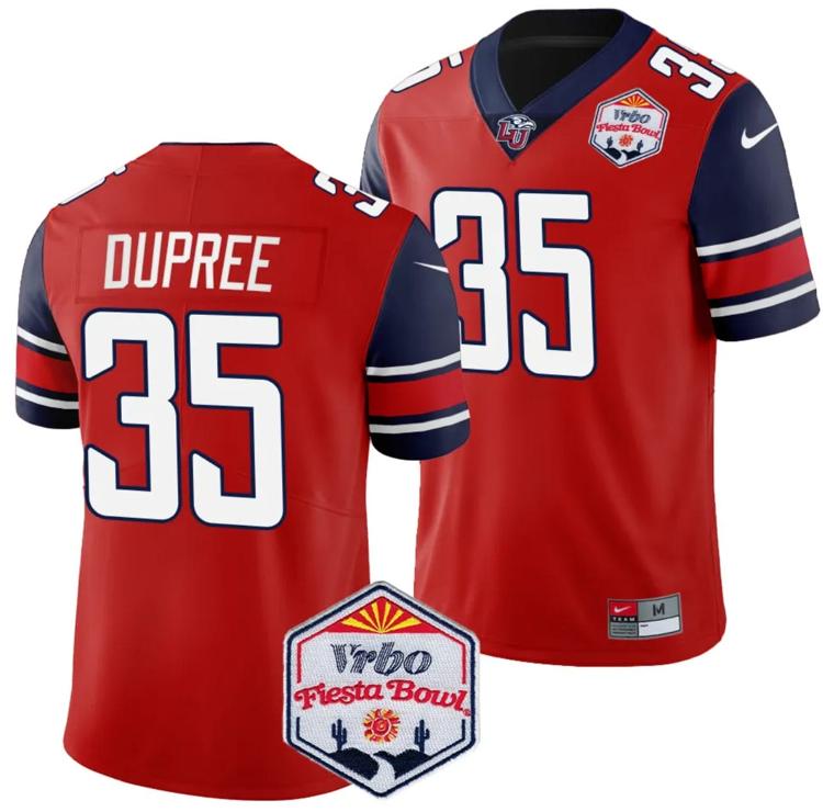 Men's Nike Tyren Dupree Jersey #35 Liberty Flames Fiesta Bowl Patch 2024 Football Red