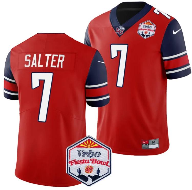 Men's Nike Kaidon Salter Jersey #7 Liberty Flames Fiesta Bowl Patch 2024 Football Red