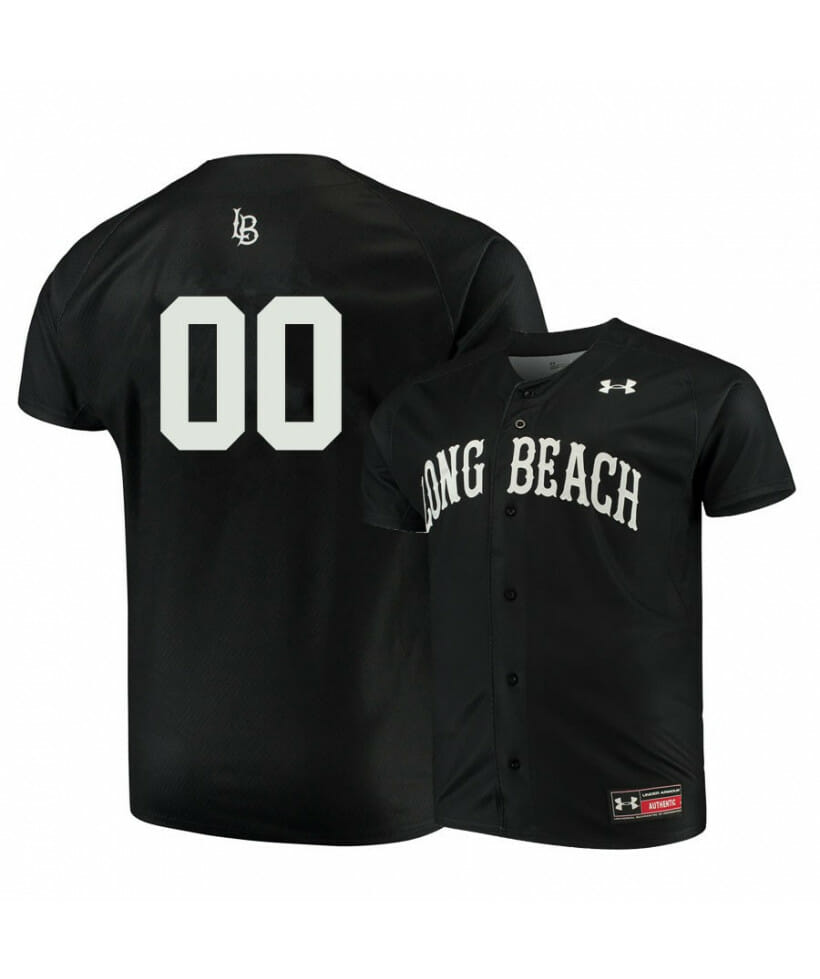 Men's Under Armour Long Beach State Dirtbags Black Custom Baseball Jersey