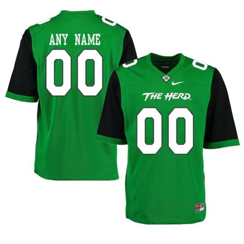 Men's Nike Marshall Thundering Herd Custom Jersey Name Number Football Green