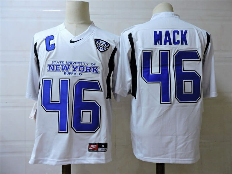 Men's Nike New York Buffalo Bulls #46 Khalil Mack College Football Jersey White