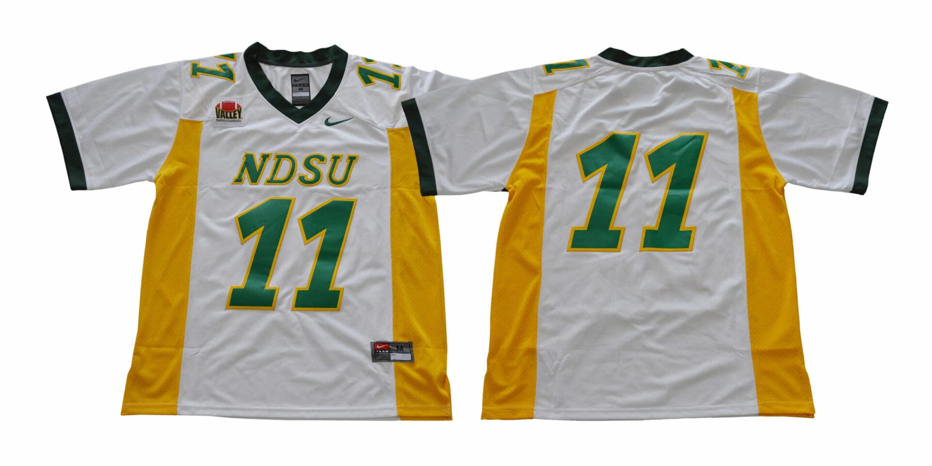 Men's Nike North Dakota State Bison #11 Carson Wentz Football Jersey White