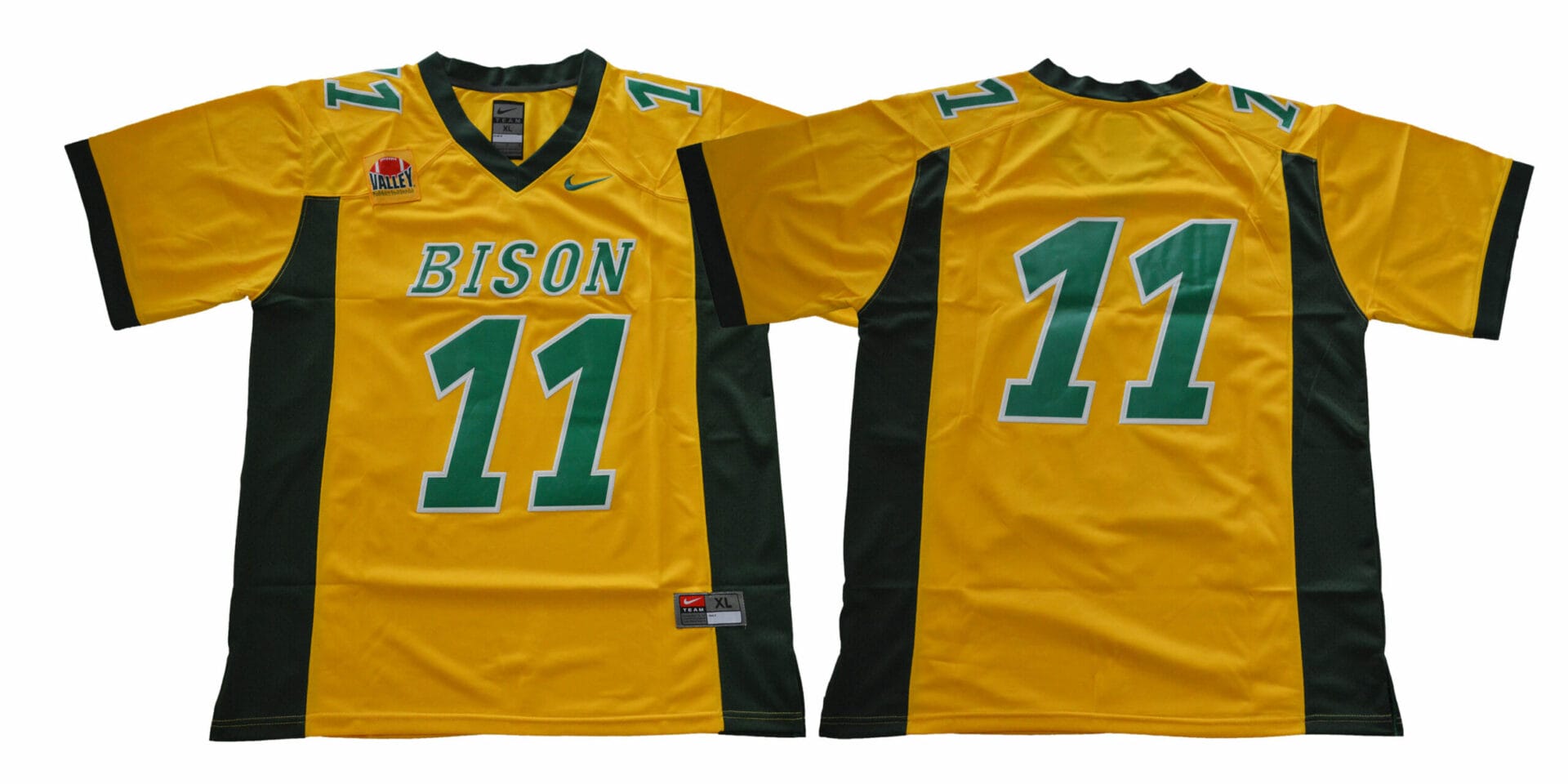 Men's Nike North Dakota State Bison #11 Carson Wentz Football Jersey Yellow